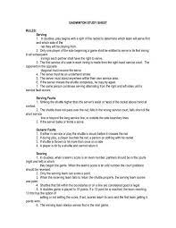 badminton study sheet rules serving 1