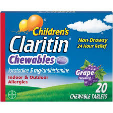 Claritin Children X27 S 5mg Grape 20 Count Chewable