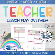 free editable weekly lesson plan