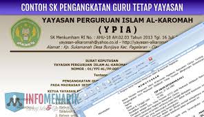 Contoh surat keputusan pengangkatan guru. Download Contoh Sk Guru Tetap Yayasan Madrasah Format Doc Info Menarik