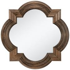 Rustic Quatrefoil Wood Wall Mirror