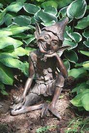 Sitting Pixie Antique Bronze Sculpture