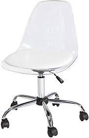 Clear acrylic desk chair strangetowne very elegant acrylic desk. Dunord Designer Office Chair Office Chairs Clear Transparent Faux Leather Retro Style Desk Chair Amazon De Kuche Haushalt