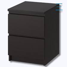 ikea malm 2 drawer nightstand chest