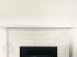White Brick Fireplace Mantel Mockup