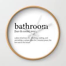 Bathroom Definition Wall Clock By