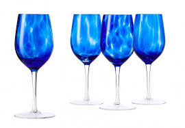 Cobalt Confetti Wine Glass Set