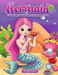 Mermaid coloring book illustrations & vectors. Mermaid Coloring Book Large Print Paperback The Bookstore Plus