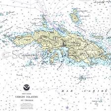 Islands St Thomas Nautical Chart Decor
