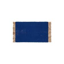 ferm living block mat rug blue
