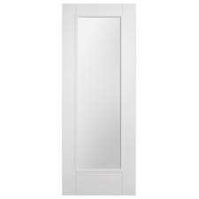 Primed White Internal Door With Clear Glass