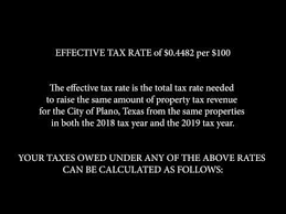2019 City Of Plano Texas Proposed Tax Rate