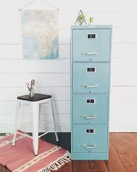 Cute Pale Blue Filing Cabinet Painted