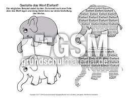 Wie bekommt man einen elefanten in den kühlschrank? Elefant Wort Bild Wort Bilder Konkrete Poesie Material Klassenubergreifendes Material Grundschulmaterial De