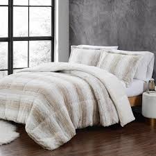 Tan Faux Fur Twin Xl Comforter Set