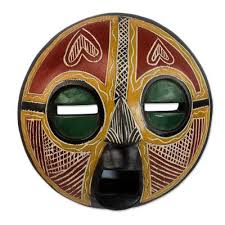 Handcrafted African Sese Wood Wall Mask