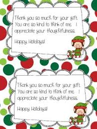 Holiday Thank You Cards Freebie Student Christmas Gifts