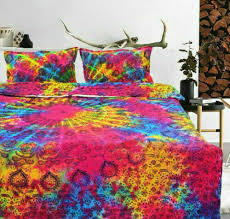 Indian Tie Dye Queen Size Bed Hippie