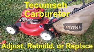 Tecumseh Carburetor adjustment and replacement - YouTube