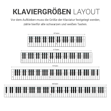 Bei einem akustischen klavier ohne strom verfügt diese in der regel über 88. Klavier Keyboard Noten Aufkleber Deutsches Layout 49 61 76 88 Tasten Instrumente Ebay