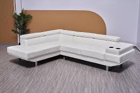 White Leather Corner Sofa Modern