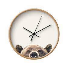 Bear Wall Clock Animals Forest Kids