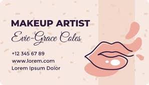 makeup business card vector art icons