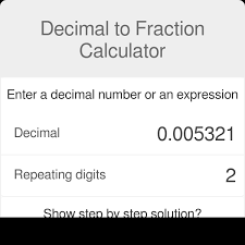 Decimal To Fraction Calculator