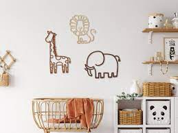 Safari Trio Wall Nursery Decor Home