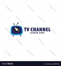 Tv live streaming online television web logo Vector Image