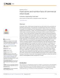 pdf food claims and nutrition facts of mercial infant foods