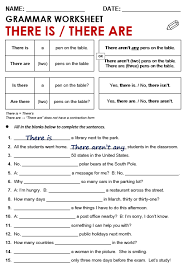 For exercises, you can reveal the answers first (submit worksheet) and print the page to have the exercise and the answers. There Is There Are All Things Grammar