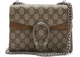 Gucci Dionysus Shoulder Bag Gg Supreme Mini Brown