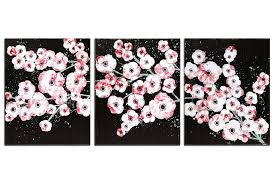 Cherry Blossom Painting In Black Red