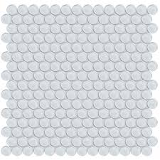 Oasis Ice Penny Round Glass Mosaic From