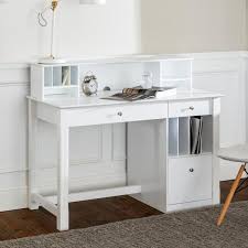 Writing desks, with drawers for minimal storage, are easy to place anywhere and are perfect for your laptop. Walker Edison Furniture Company 48 In White Rectangular 3 Drawer Writing Desk With Keyboard Tray Dw48d30 Dhwh The Home Depot