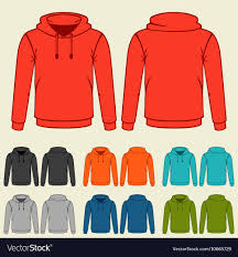 Set Of Colored Hoodies Templates For Men