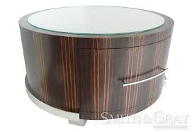 Ebony Round Coffee Table With Glass Top