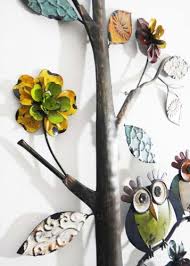 Metal Wall Art Wise Owl Tree