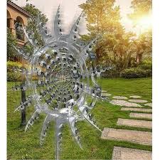 Kinetic Metal Sculpture Windmill Unique