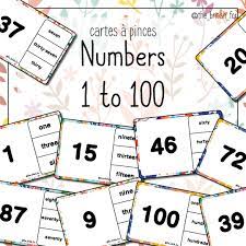 Numbers 1 à 100 - Cartes à pince - The British Fox