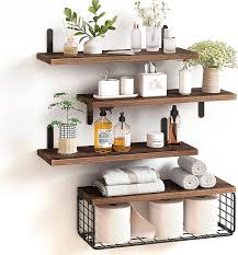 Fixwal 4 1 Tier Floating Shelves Rustic