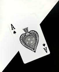 black ace black and white card