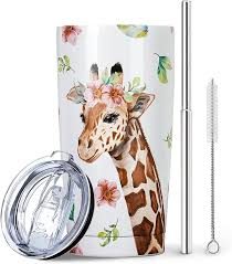 watercolor giraffe tumbler