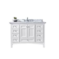 With such a wide selection of bathroom vanities for sale, from brands like fresca, virtu usa, and james martin furniture. Ari Kitchen And Bath Luz 42 In Single Bath Vanity In White With Marble Vanity Top In Carrara White With White Basin Akb Luz 42 Wht The Home Depot Marble Vanity Tops Single Sink
