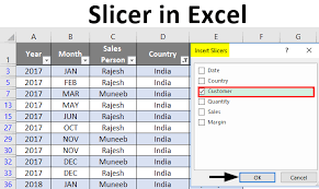 slicer in excel how to insert slicer