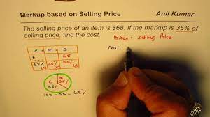 markup based on selling to find