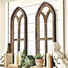 Tall Arched Wooden Window Frame Set Of