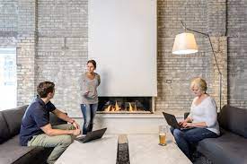 Large Wall With A Linear Fireplace