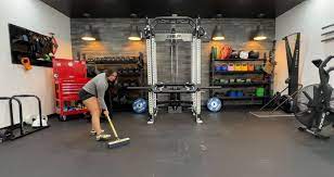 how to clean rubber gym floor garage